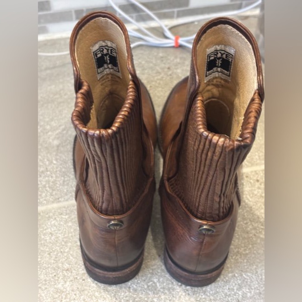 Frye Melissa Scrunch Short Boot Cognac Size 6.5 Retail $368 - Picture 3 of 8